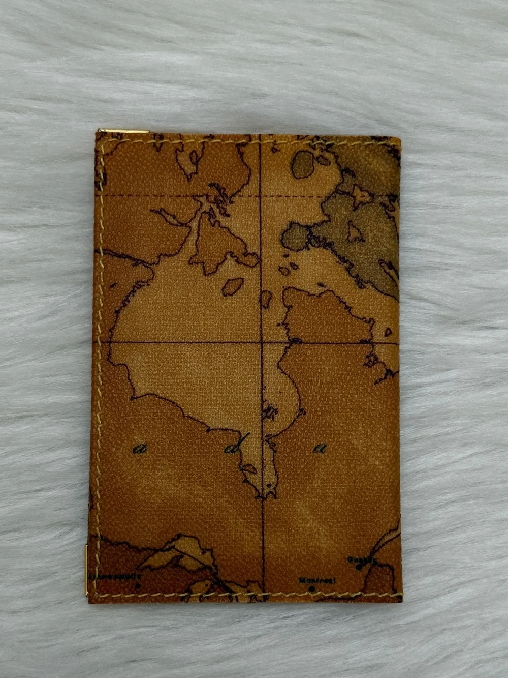 ALVIERO MARTINI - PRIMA CLASSE BROWN TAN PVC LEATHER BIFOLD PASSPORT WALLET